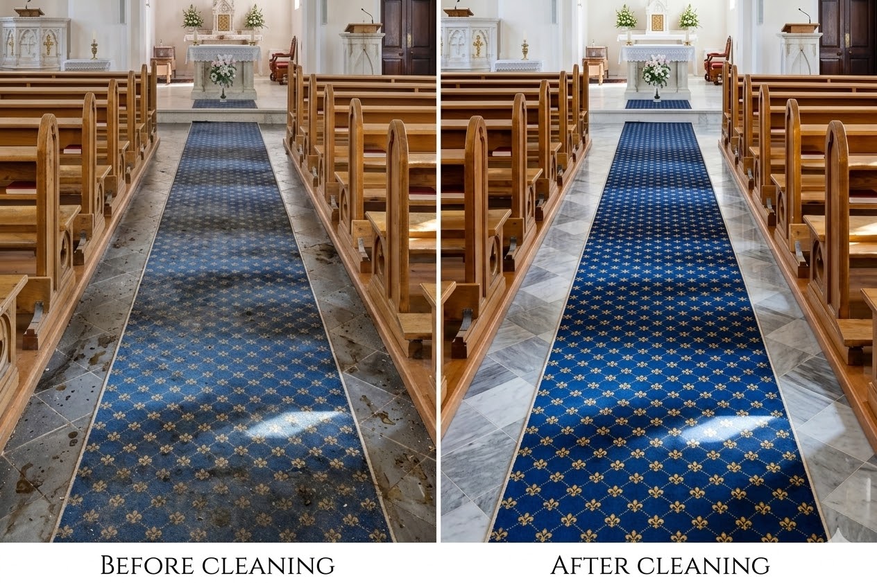 Church Seat Before Cleaning